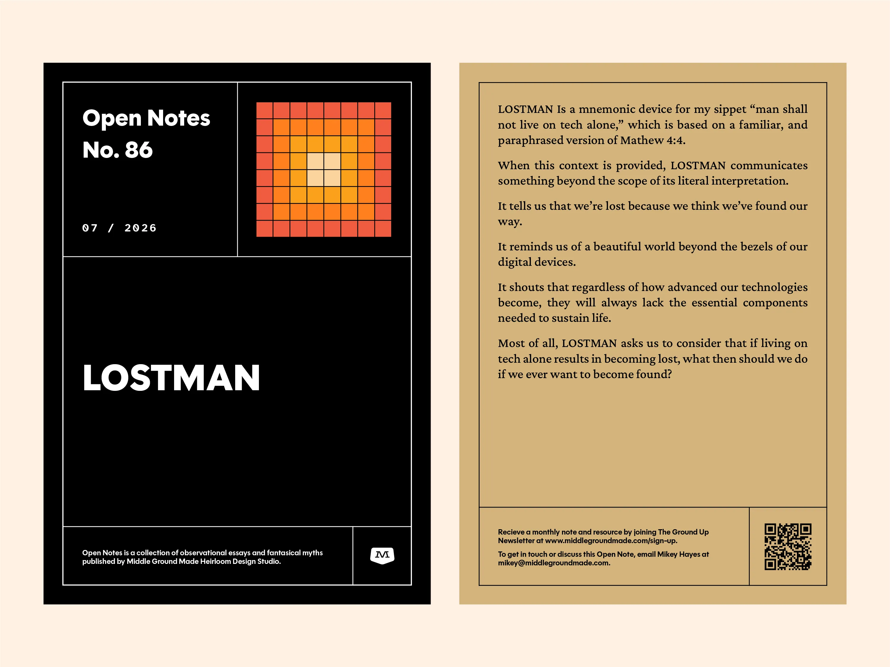 Open Notes One Pagers